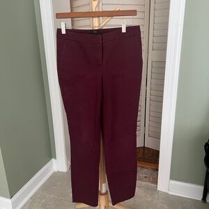 Burgundy Straight-Leg Pants